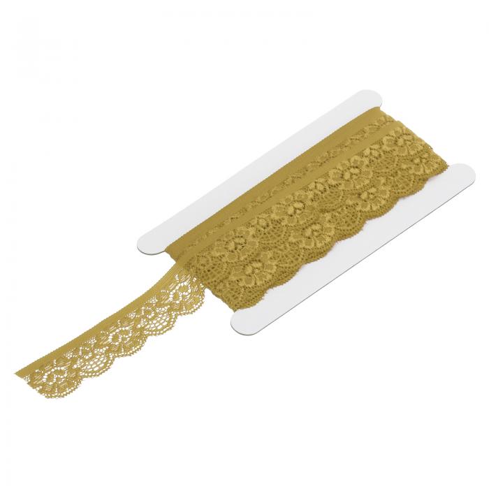 レーストリムヴィンテージクロシェ0.98" x 5ヤード ダークイエローレースリボン DIY スクラっプブッキング 衣類 生地 結婚式 装飾 ギフト包装