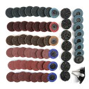 グリット Roloc サンディングディスク ナイロン ロール ロック 表面 コース ミディアム ファイン グリット 50mm 65 個入り