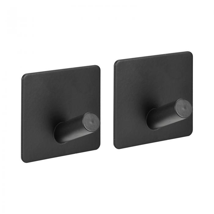 自己接着フック 304ステンレス鋼 粘着フック ウォールハンガー ハンガータオル キッチンツール用 ブラック 2個