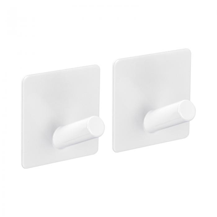 自己接着フック 304ステンレス鋼 粘着フック ウォールハンガー ハンガータオル キッチンツール用 ホワイト 2個