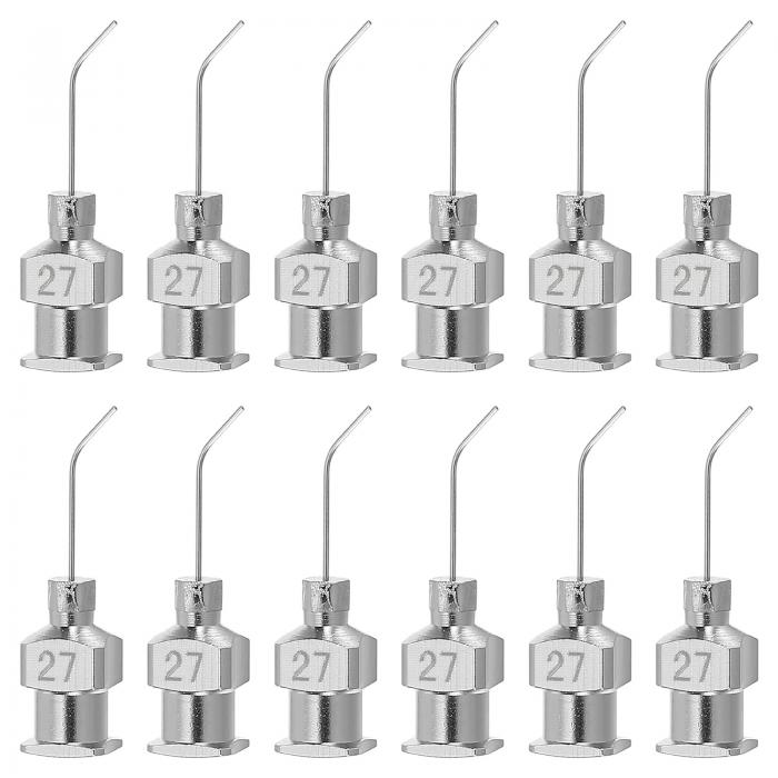 PATIKIL 曲がった鈍い先端 ディスペンシングニードル 27G 12個入り 0.51