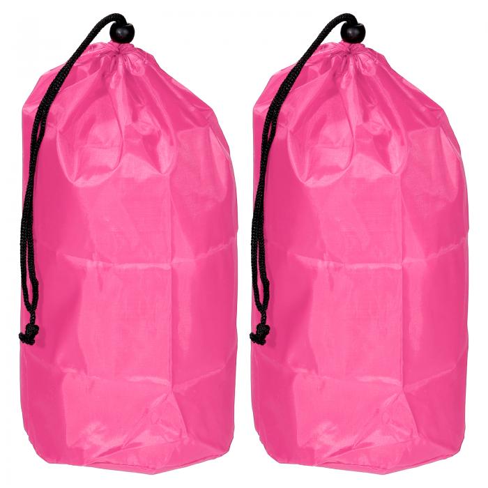 PATIKIL 衣類収納巾着袋 2個 大型 衣類毛布収納袋 ストラップ付き キャンプ ホーム用 ピンク