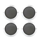 スピーカーカバー スピーカーグリル カバー 124x12mm メッシュ サブウーファーグリルホーンガード装飾 サークルグリルプロテクター ABS プラスチック メタル ブラック シルバートーン 4個入り