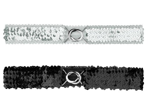 Allegra K 弾性ベルト 2個 ウエストベルト グリッター スキニー ストレッチ スパンコール 装飾 スリム レディース シルバーサイドシルバー 64cm Allegra K 弾性ベルト 2個 ウエストベルト グリッター スキニー ストレッチ スパンコール 装飾 スリム レディース シルバーサイドシルバー 64cm