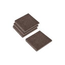 フェルト製家具パッド 粘着式 スクエアフロアプロテクター 家具の脚 ハードウッドフロア用 27 x 27 mm ブラウン 24個入り