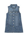 Allegra K ノースリーブ ジャンベスト デニムチョッキ ジャケット カジュアル ボタンダウン ミッドロング レディース ブルー S