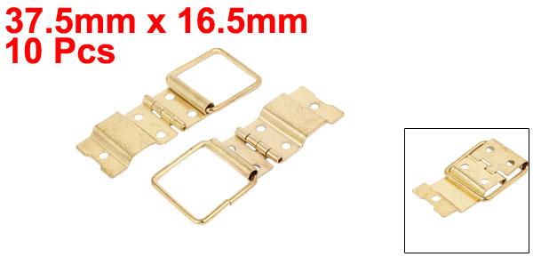 ソウテン 蝶番 位置決めサポートのヒンジ 金属素材 ゴールドトーン 37.5mm x 16.5mm 10枚入り