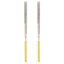 ダイヤモンドニードルファイル フラットタイプ ファイルハンドル ハンドツール メタル ウッド ストーン 大理石用 3 mm x 140 mm 2個