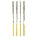 ダイヤモンドニードルファイル フラットタイプ ファイルハンドル ハンドツール メタル ウッド ストーン 大理石用 3 mm x 140 mm 4個
