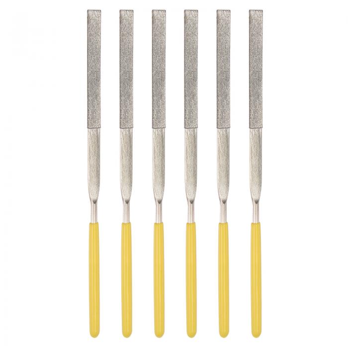ダイヤモンドニードルファイル フラットタイプ ファイルハンドル ハンドツール メタル ウッド ストーン 大理石用 3 mm x 140 mm 6個