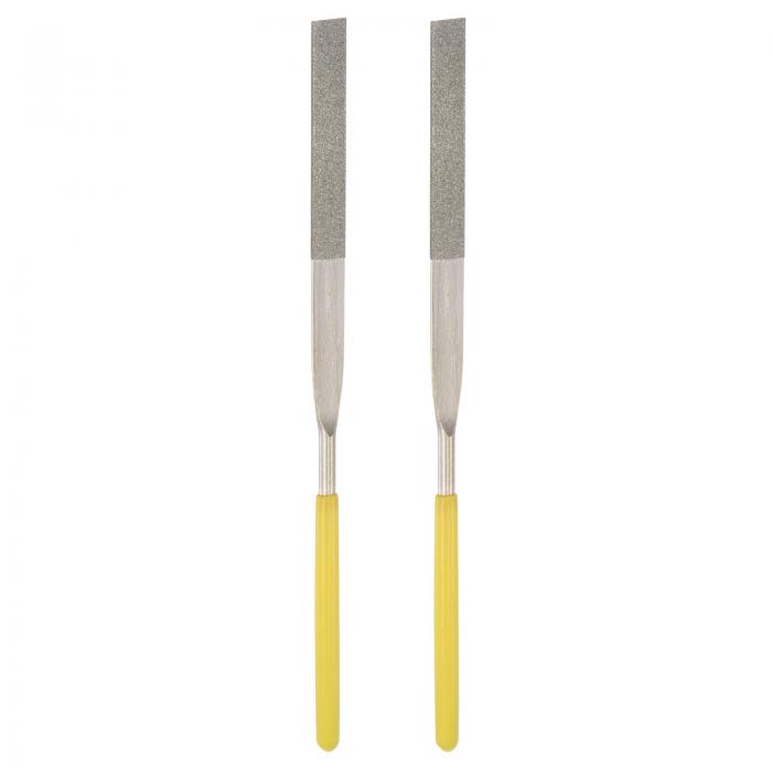 ダイヤモンドニードルファイル フラットタイプ ファイルハンドル ハンドツール メタル ウッド ストーン 大理石用 4 mm x 160 mm 2個
