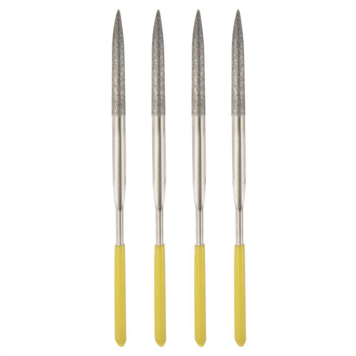 ダイヤモンドニードルファイル ハーフラウンドタイプ ファイルハンドル ハンドツール メタル ウッド ストーン 大理石用 4 mm x 160 mm 4個