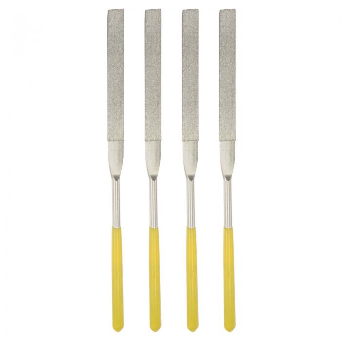 ダイヤモンドニードルファイル フラットタイプ ファイルハンドル ハンドツール メタル ウッド ストーン 大理石用 4.5 mm x 180 mm 4個