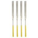 ダイヤモンドニードルファイル フラットタイプ ファイルハンドル ハンドツール メタル ウッド ストーン 大理石用 4.5 mm x 180 mm 4個