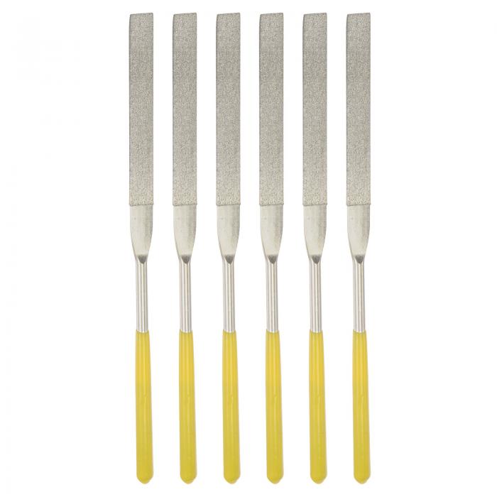 ダイヤモンドニードルファイル フラットタイプ ファイルハンドル ハンドツール メタル ウッド ストーン 大理石用 4.5 mm x 180 mm 6個