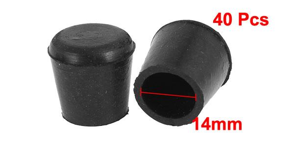 管のエンドキャップ 脚キャップ 14mm ブラック ゴム 管を保護 40個セット [2]