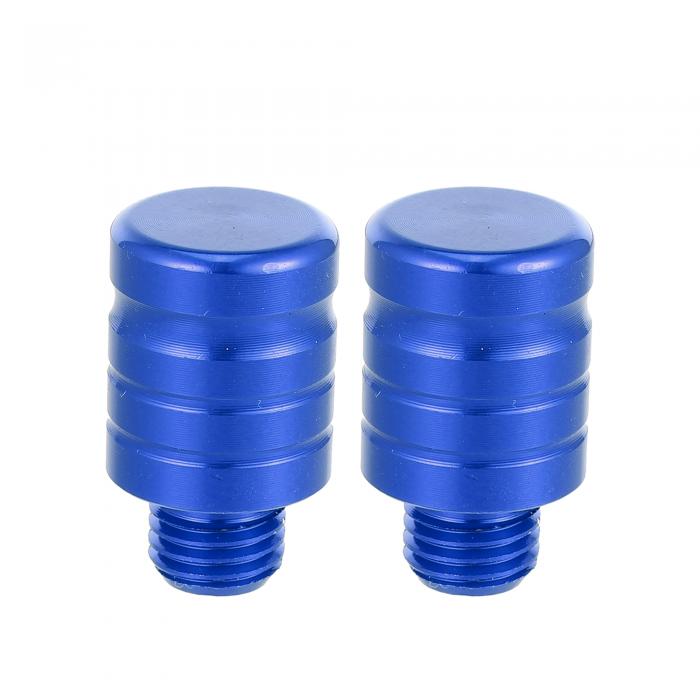 2個入り 汎用 M10x1.25 オートバイ 左側のミラー 穴プラグネジ バックビューミラー キャップネジ アルミニウム合金 ブルー