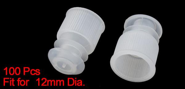 試験管ストッパー キャップストッパー フランジタイプ 直径12mm クリア 100個