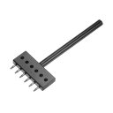6プロング プロングホールパンチツール プロング穴パンチャー ラウンド穴ステッチチゼル レザークラフト用 8mmスチールプロンプロー