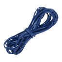 フラットレザーコード 5.5ヤード3 mm レザーストリングストリップ ブレスレットや財布 ストラップ DIYクラフト作りに適しています。サファイア 色