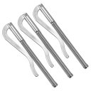 PATIKIL スプリングクリップバー 80 mm シルバー 3個 金属 スリム オープンコイル ホルダークランプ ウォレットクレジットカード用 レザークラフト