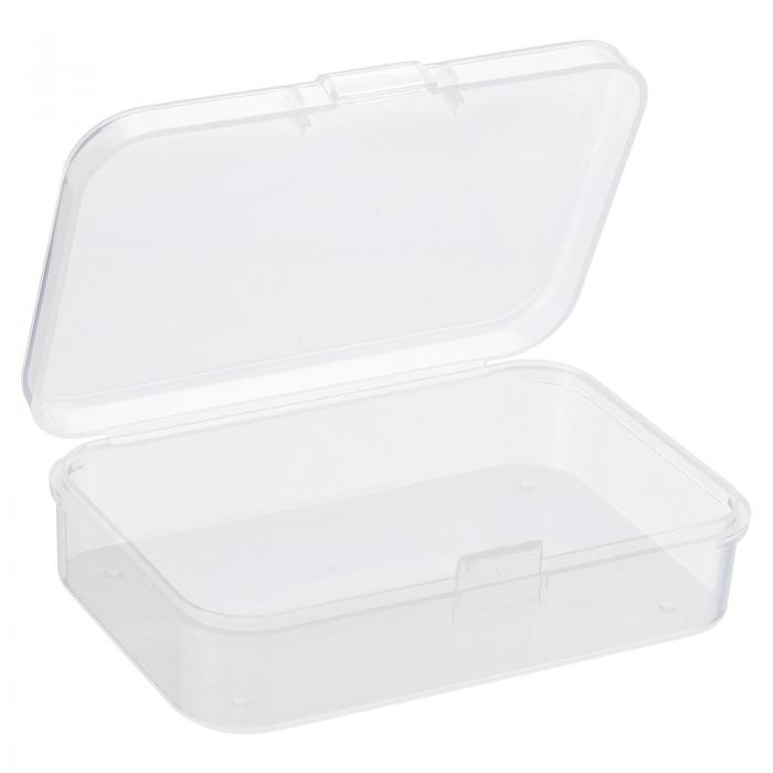 PATIKIL 収納ケース 75x50x21 mm 4個 クリア貯蔵容器 ヒンジ付きのふた プラスチック 長方形ボックス ..