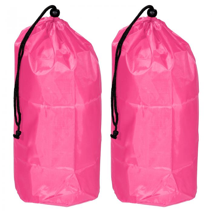 PATIKIL 衣類収納巾着袋 2個 超大型 衣類毛布収納袋 ストラップ付き キャンプ ホーム用 ピンク