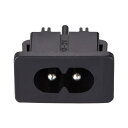 IEC C8ソケット C8パネル AC 250V 2.5A 28x16x22mm 2ピン IECインレットモジュールストレート 7個入り