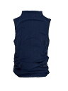 Allegra K モックネック ルーシュトップ レディース ノースリーブ メッシュ 夏用 クロップド カジュアル タンクトップ ダークブルー XL(4)