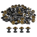100個入りの黒金色ラインストーンリベット 8mm/0.31