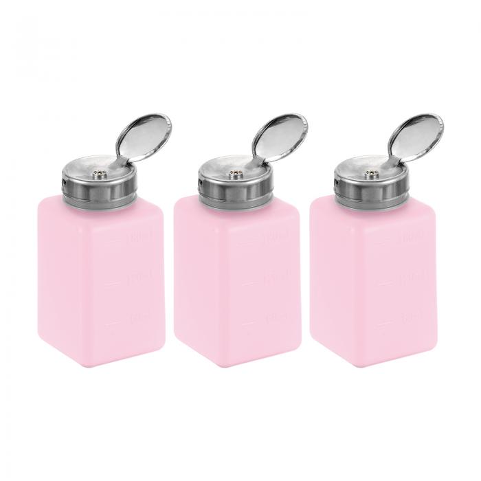 3個 溶剤アルコール用ディスペンサー180ml（6.1oz）ネイルポリッシュリムーバープッシュダウン液体ディ..