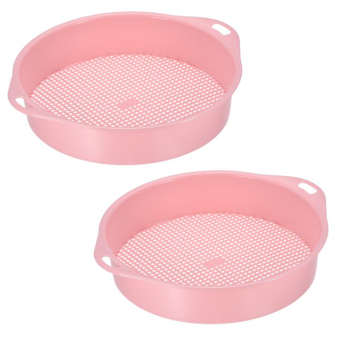 ガーデンふるい分けパン ラウンドポッティングシーブ プラスチック メッシュフィルター 土壌スクリーン..