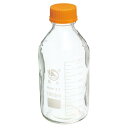 PATIKIL 1000mL メディアボトル 1本入り ラウンド 3.3 ホウケイ酸ガラス 目盛り付き収納ボトル 黄色のスクリューキャップ付き ラボホーム用 ク...