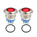 Hihaha 車両トラックボート用のインテリアインジケーターライト/内部LEDシグナルランプ/耐久性 16mm/赤 2個セット