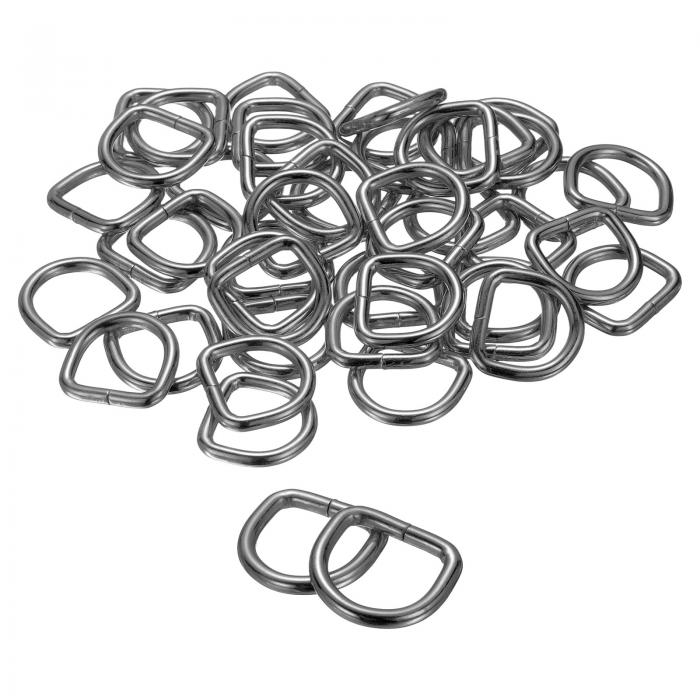 100個 Dリング 5/8インチ (16mm) メタル電気めっき D字型バックルクリップ マルチパーパスバックルスト..