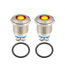 Hihaha 車載用インテリアインジケーターライト / 耐久性 12mm / 2個入り イエロー