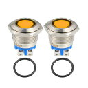 Hihaha 車両トラックボート用のインテリアインジケーターライト/内部LEDシグナルランプ/耐久性 16mm/2個セット イエロー
