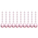 PATIKIL ティアドロップクリス タルシャンデリアペンダントビーズ 10パック145mm長38mmシャンデリアプリズムパーツ装飾吊りビーズDIYアートクラフト装飾 ピンク