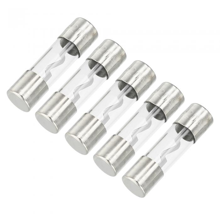 Partuto 5個セット 10x38mm 0.39x1.50" 20A ユニバーサル AGUガラスヒューズ - 車用ヒューズチューブ ..