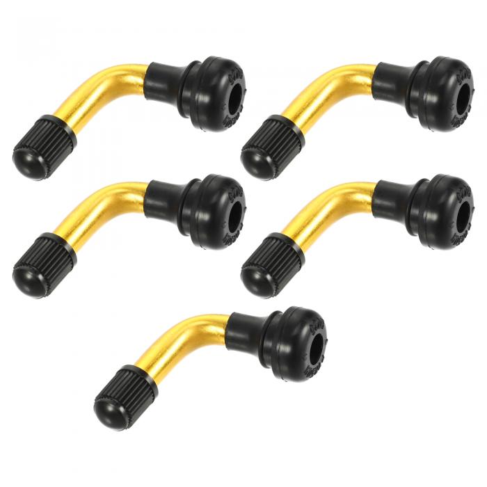 Partuto 5個 ユニバーサルPVR50 チューブレス タイヤ バルブ ステム - 自動車 RV 自転車 オートバイ トレーラー用チューブレス タイヤ バルブ - ステンレススチール ゴー ルドトーン