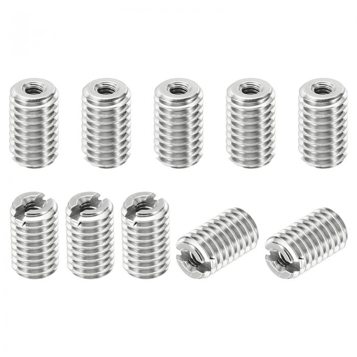 PATIKIL ネジアダプター スリーブレデューシングナット 10個 M5x0.8オス-M2x0.4メス インサートナット修理 ネジ減速機 ステンレス製ファスナー 8 mm
