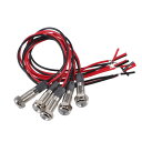 X AUTOHAUX 5 ワイヤー付き6mm DC 3/4.5/5/6/7.5/9V 車両用インテリアLED銅製インジケーター防水信号ランプ ホワイト RV バス クルーズ船用 5個