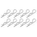 4mm×78mmコッターピンスプリングファスナー ヒッチピンリテーニングピンRクリップヘアピン304ステンレススチールシルバートーン10個