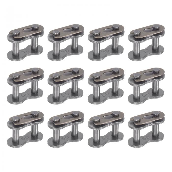 チェインマスター コネクターリンクローラー 15.875mmピッチ 炭素鋼 #50 標準接続分割リンク 10Aチェーン用 16個入り