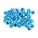 ジングルベル 10 mm スモールベルズ クラフトDIYクリスマス ホリデーデコレーション ミュージカルパーティー ホーム フェスティバル ウェディング用 ブルー 24個