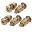 家具接続継手 フィッティング M6x25mm ブロンズトーン 六角穴付ボルト インサートナット付き 家具ジョイント 5個入り