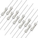 スローブローヒューズ時間遅延リード線 5mm x 20mm 250V T2.5A セラミックヒューズ 10個