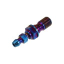チタン合金 M10x1.25 オートバイブレーキマスターシリンダーネジ M10 スレッドシングルニップルネジ継手アダプターバーントブルー