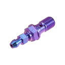 チタン合金 M10x1.25 オートバイブレーキマスターシリンダーネジ M10 スレッドシングルニップルネジ継手アダプター青紫