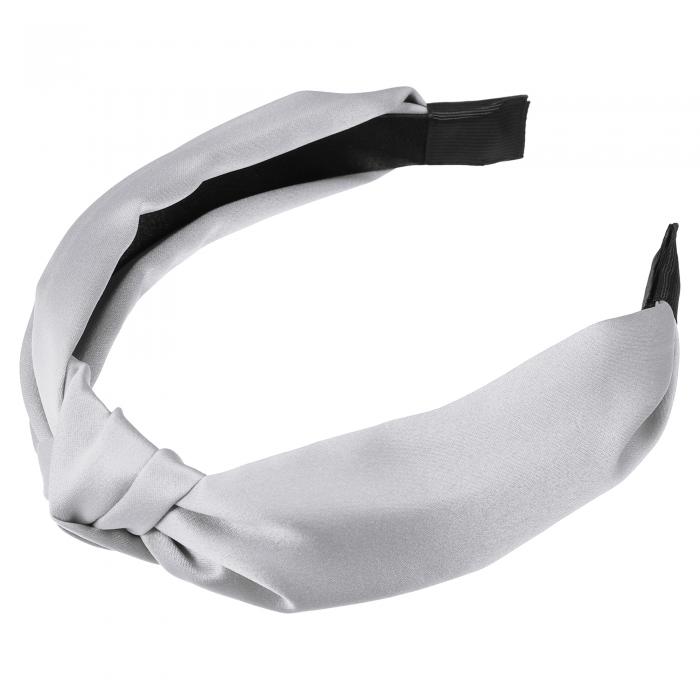 VOCOSTE 女性用ヘッドバンド ヘアバンド シルクノット 3cm幅 グレー